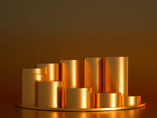 Beautiful, elegant background with a pedestal and a showcase. 3d illustration, 3d ..rendering.