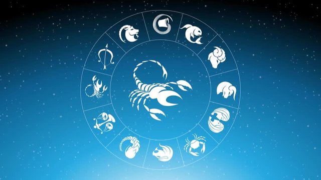 Animation of White Scorpio Zodiac Sign
