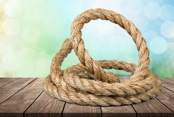 ship rope and knot isolated on white background