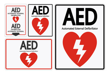 Set Symbol AED Symbol Sign Isolate On White Background,Vector Illustration EPS.10 - obrazy, fototapety, plakaty