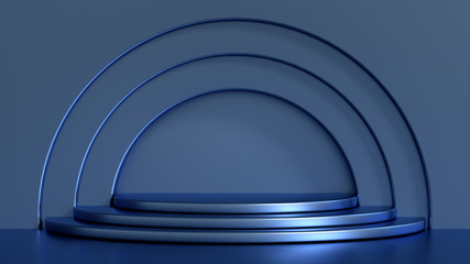 Beautiful, elegant background with a pedestal and a showcase. 3d illustration, 3d ..rendering.