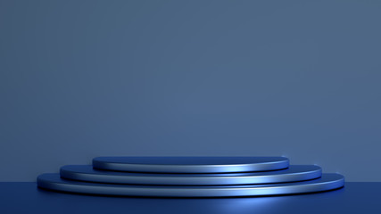 Beautiful, elegant background with a pedestal and a showcase. 3d illustration, 3d ..rendering.