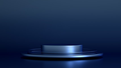 Beautiful, elegant background with a pedestal and a showcase. 3d illustration, 3d ..rendering.