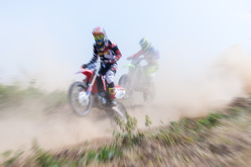 Motorcycle rider during motocross race