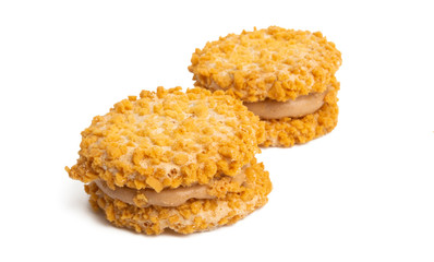 biscuits with nut filling isolated
