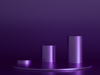 Beautiful, elegant background with a pedestal and a showcase. 3d illustration, 3d ..rendering.