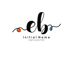 E B EB Initial brush color logo template vetor