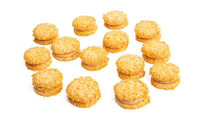 biscuits with nut filling isolated