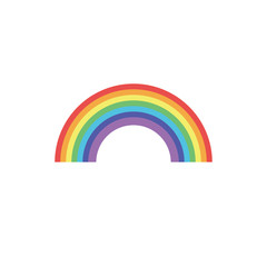 colorful rainbow vector and thin lines icon and white background
