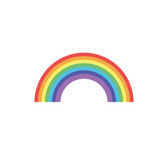 colorful rainbow vector and thin lines icon and white background