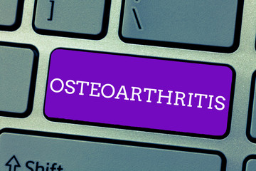 Word writing text Osteoarthritis. Business concept for Degeneration of joint cartilage and the...