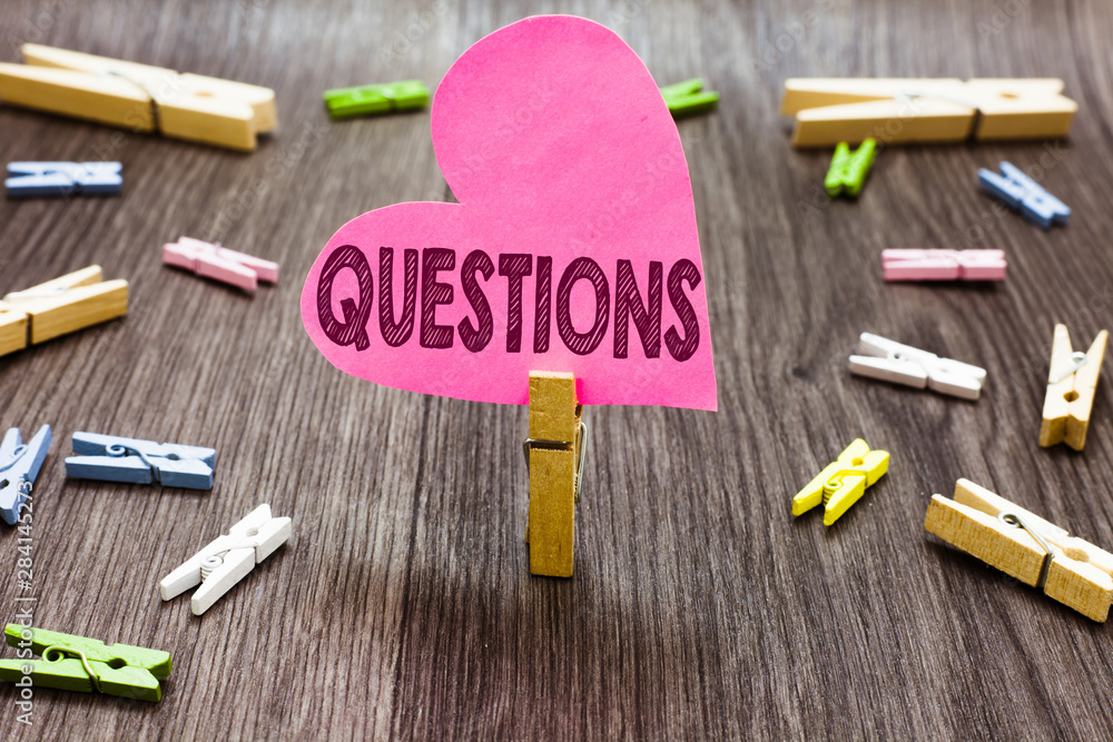 Poster writing note showing questions. business photo showcasing interrogative expression requesting answer