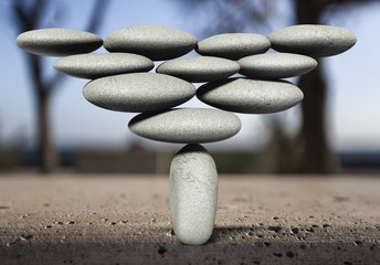 Spa concept with zen basalt stones