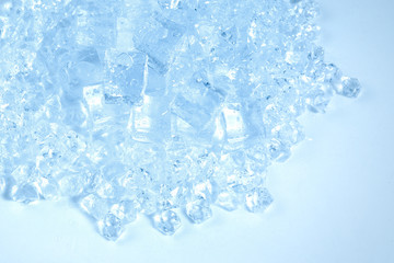 Ice crystal cubes, space for text or design.