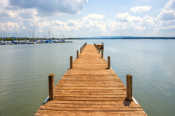 Steg am Altmühlsee, Gunzenhausen, Deutschland 