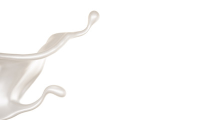 Splash of bright liquid on a white background. 3d illustration, 3d rendering.