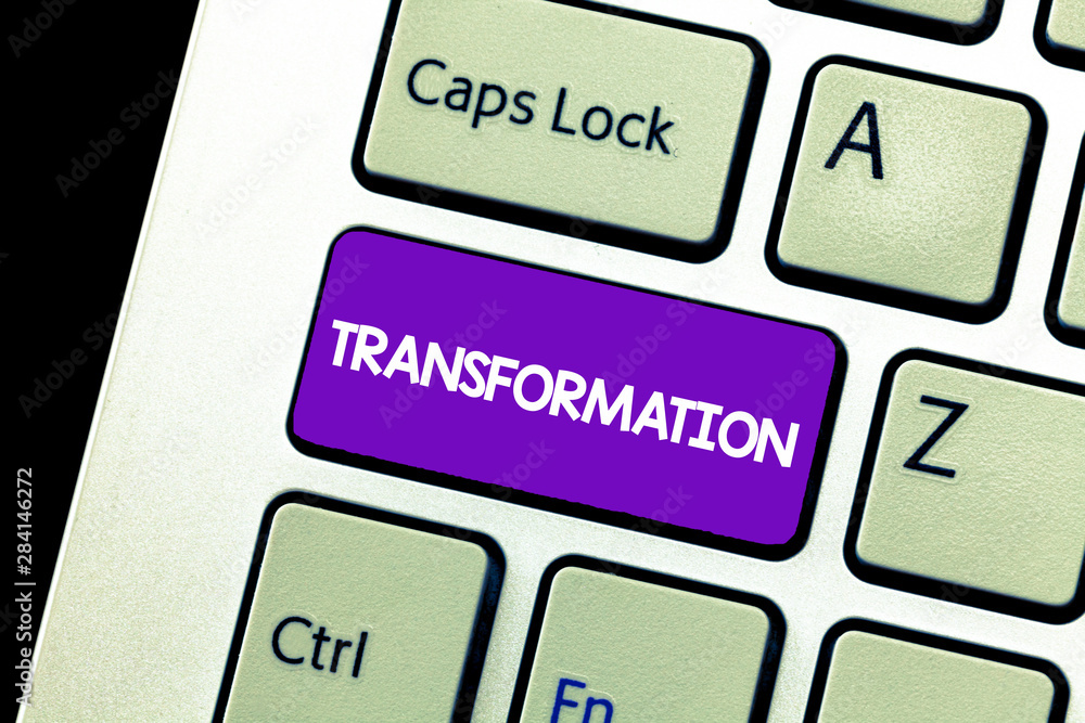 Poster text sign showing transformation. conceptual photo a marked change in form takes into different leve