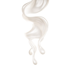 Splash of bright liquid on a white background. 3d illustration, 3d rendering.