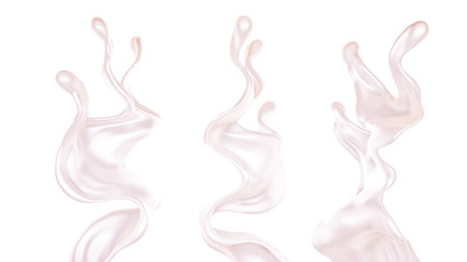 Obraz premium Splash of bright liquid on a white background. 3d illustration, 3d rendering.