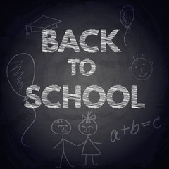 Back to school design on chalkboard background