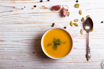 delicious and healthy pumpkin soup cream