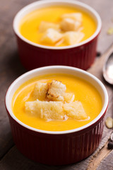 delicious and healthy pumpkin soup cream