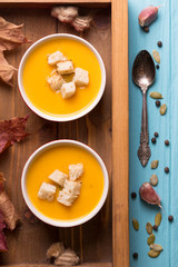 delicious and healthy pumpkin soup cream