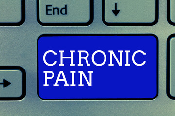 Handwriting text Chronic Pain. Concept meaning Pain that extends beyond the expected period of healing.