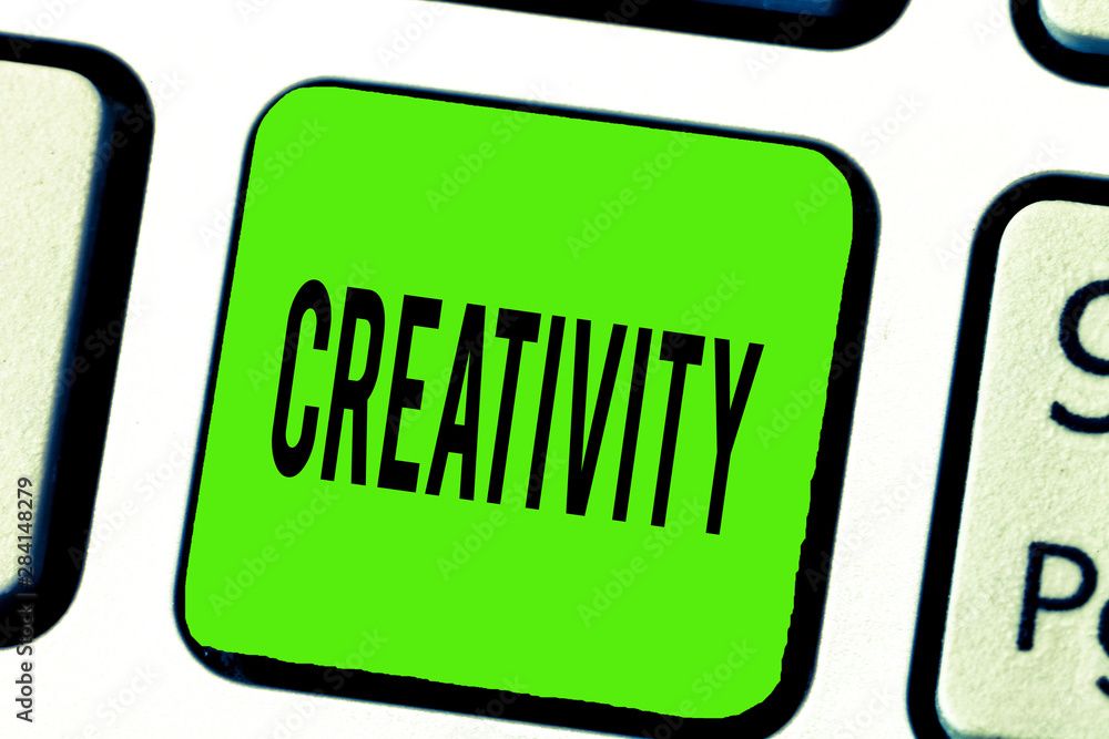 Aufkleber text sign showing creativity. conceptual photo use of imagination or original ideas to create someth