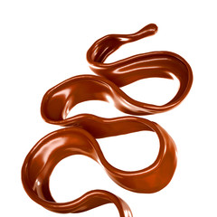 Splash of chocolate 3d illustration, 3d rendering.