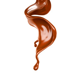 Splash of chocolate 3d illustration, 3d rendering.