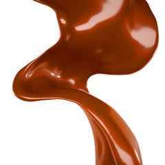 Splash of chocolate 3d illustration, 3d rendering.