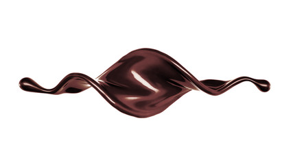Splash of chocolate 3d illustration, 3d rendering.