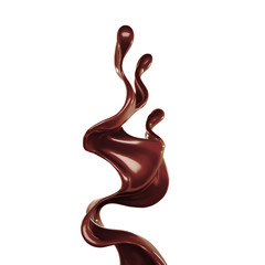 Splash of chocolate 3d illustration, 3d rendering.