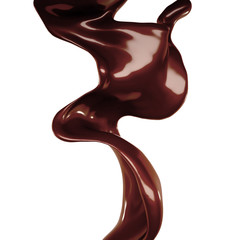 Splash of chocolate 3d illustration, 3d rendering.