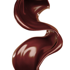 Splash of chocolate 3d illustration, 3d rendering.