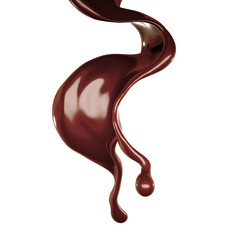Splash of chocolate 3d illustration, 3d rendering.