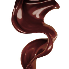 Splash of chocolate 3d illustration, 3d rendering.