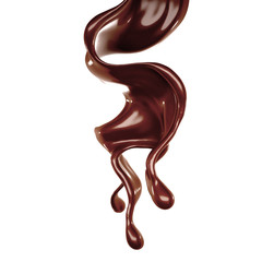 Splash of chocolate 3d illustration, 3d rendering.