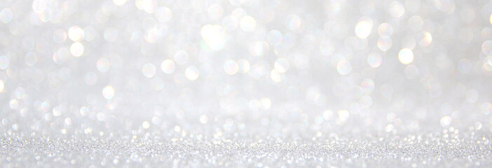 Fototapety  background of abstract glitter lights. silver and white. de-focused