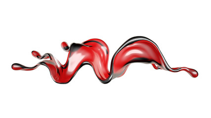 Splash of wine on a white background. 3d illustration, 3d rendering.