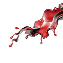 Splash of wine on a white background. 3d illustration, 3d rendering.