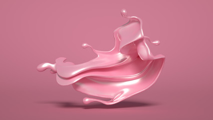 Splash of pink paint. 3d illustration, 3d rendering.