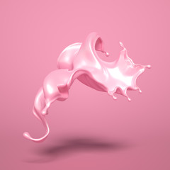 Splash of pink paint. 3d illustration, 3d rendering.
