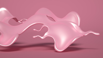 Splash of pink paint. 3d illustration, 3d rendering.