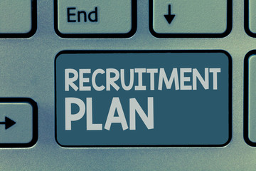 Fototapeta premium Word writing text Recruitment Plan. Business concept for saving money in order to use it when you quit working.