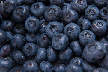  Clean freshly picked blueberries - close up studio shot. ( Ingredients:  Antioxidants , Vitamin C, Antioxidant)