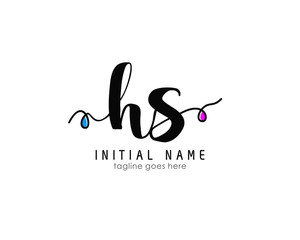 H S HS Initial brush color logo template vetor