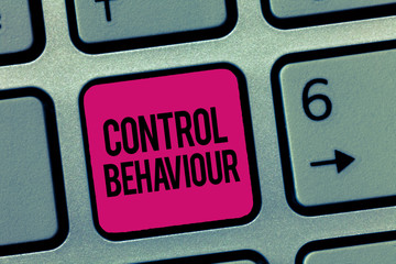 Writing note showing Control Behaviour. Business photo showcasing Exercise of influence and...
