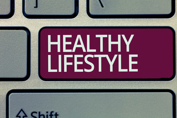 Handwriting text writing Healthy Lifestyle. Concept meaning Live Healthy Engage in physical...